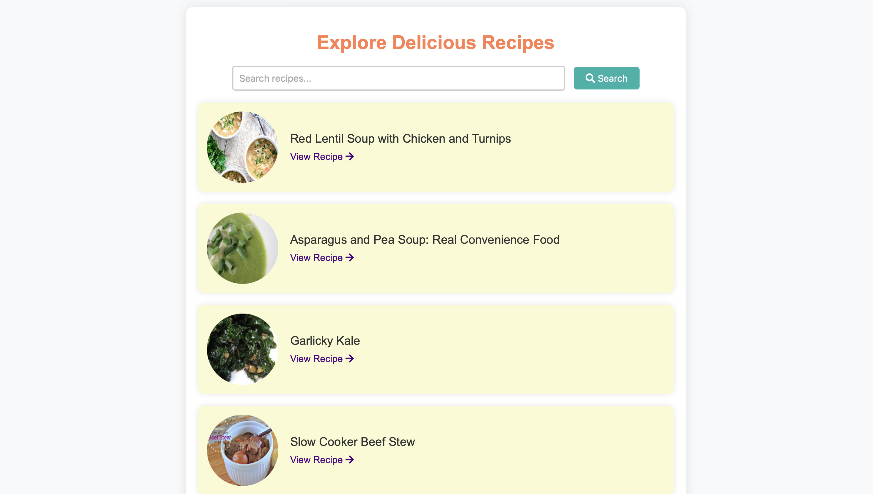 Food Recipe App